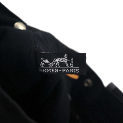 HERMES Foul Tote PM Tote Bag, Black Cotton Canvas, Made in France