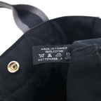 HERMES Foul Tote PM Tote Bag, Black Cotton Canvas, Made in France