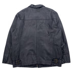 90s RETREAT Zip-up Leather Jacket, XL, Black, Leather