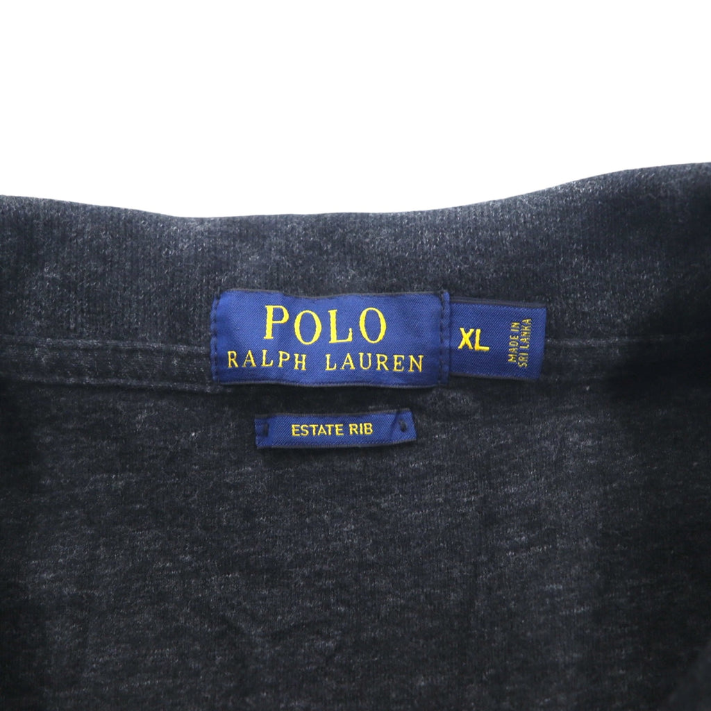 POLO RALPH LAUREN Half-Zip Rib Knit Sweatshirt, XL, Grey, ESTATE RIB, Small Pony Embroidery