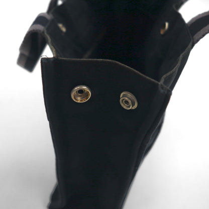 HERMES Foul Tote PM Tote Bag, Black Cotton Canvas, Made in France