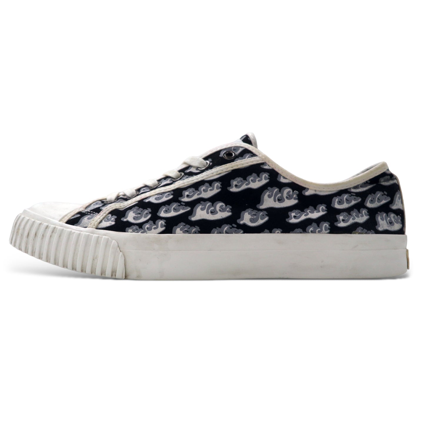 Julieen David x Bata Patterned Low Cut Sneakers US12 White Black