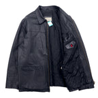 90s RETREAT Zip-up Leather Jacket, XL, Black, Leather