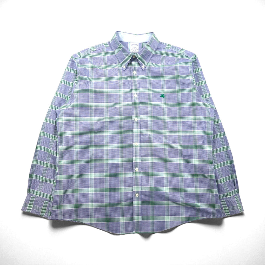 Brooks Brothers Regent Fit Oxford Button-Down Shirt, XL, Blue Check Cotton