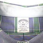 Brooks Brothers Regent Fit Oxford Button-Down Shirt, XL, Blue Check Cotton