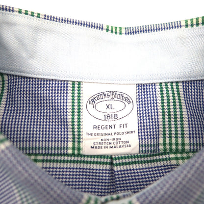 Brooks Brothers REGENT FIT オックスフォード ボタンダウンシャツ XL ブルー チェック コットン