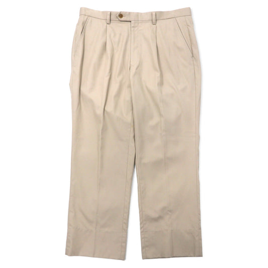 日本然リトテ-古着オンライン-BURBERRY タック スラックスパンツ チノパンツ 91 ベージュ コットン 日本製-BURBERRY Tuck Slacks Pants Chino Pants 91 Beige Cotton Japan Made