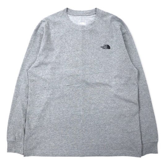 THE NORTH FACE ロングスリーブ バック スクエアロゴ Tシャツ L グレー コットン L/S Back Square Logo Tee NT82131