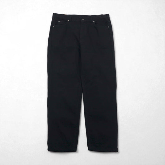 Lee RIDERS 90年代 USA製 リラックスフィット テーパード デニムパンツ XL ブラック ジッパーフライ レザーパッチ 208-5508 デッドストック 未使用品