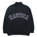 NAUTICA Arch Logo Half Zip Sweatshirt XL Black Heavyweight 233-12107