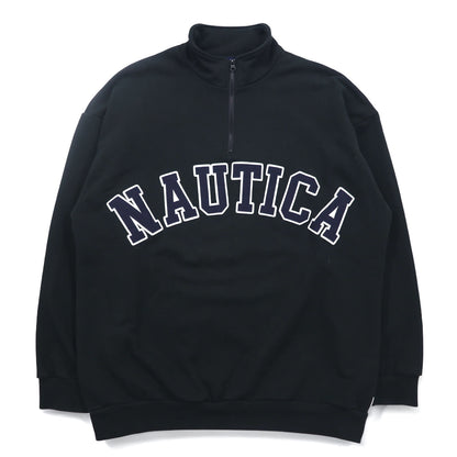 NAUTICA アーチロゴ ハーフジップ スウェット XL ブラック ヘビーウェイト 233-12107