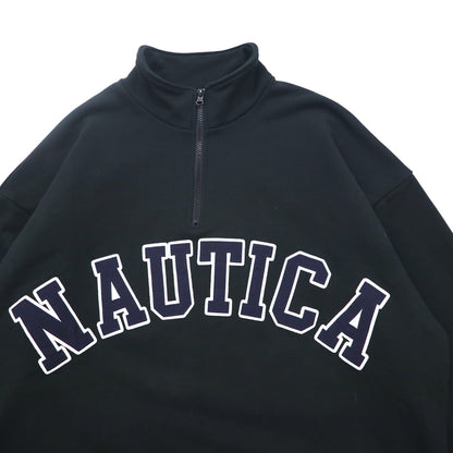 NAUTICA アーチロゴ ハーフジップ スウェット XL ブラック ヘビーウェイト 233-12107