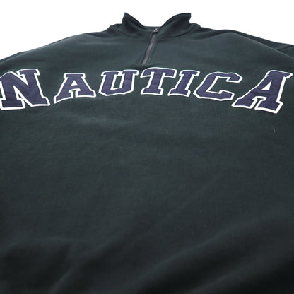 NAUTICA アーチロゴ ハーフジップ スウェット XL ブラック ヘビーウェイト 233-12107