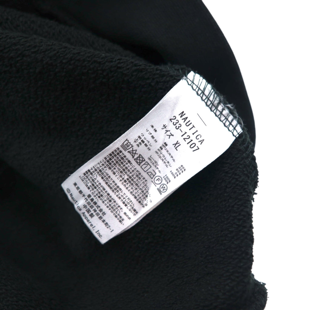 NAUTICA Arch Logo Half Zip Sweatshirt XL Black Heavyweight 233-12107