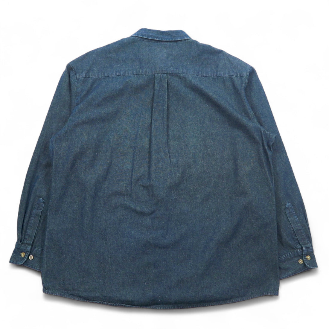 Dickies Denim Button Down Shirt 3XL Dark Indigo Blue Big Size Made in Nicaragua