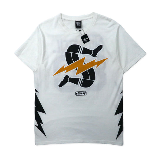 日本然リトテ-古着オンライン-STUSSY Tシャツ M ホワイト コットン ナンバリング NTRNTNL Soccer Collection 未使用品-