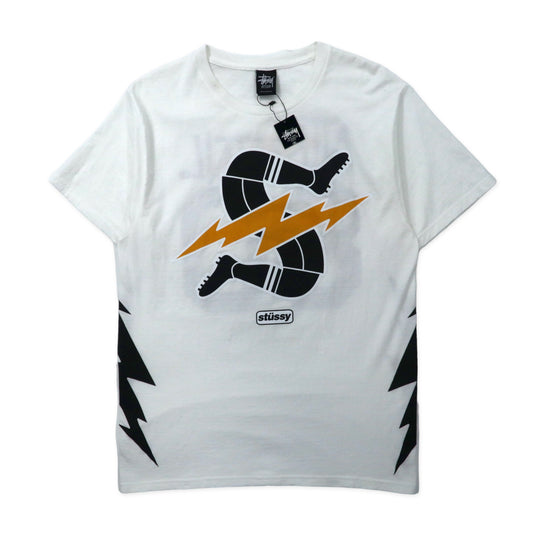 STUSSY Tシャツ M ホワイト コットン ナンバリング NTRNTNL Soccer Collection 未使用品