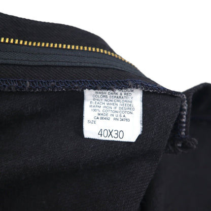 Lee RIDERS 90s USA Made Relaxed Fit Tapered Denim Pants, Size XL, Black, Zipper Fly, Leather Patch, 208-5508, Deadstock, Unused