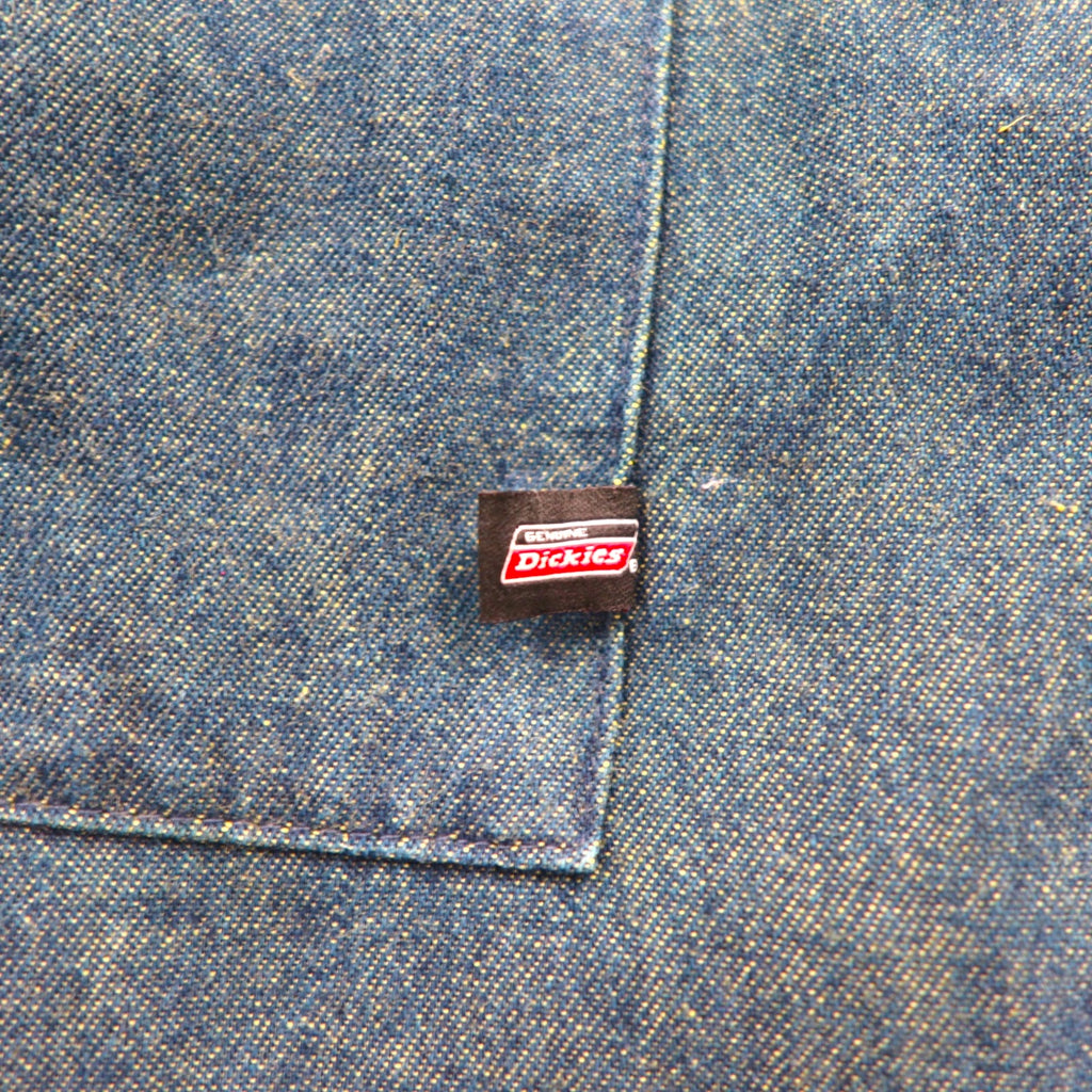 Dickies Denim Button Down Shirt 3XL Dark Indigo Blue Big Size Made in Nicaragua
