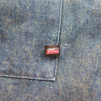Dickies Denim Button Down Shirt 3XL Dark Indigo Blue Big Size Made in Nicaragua