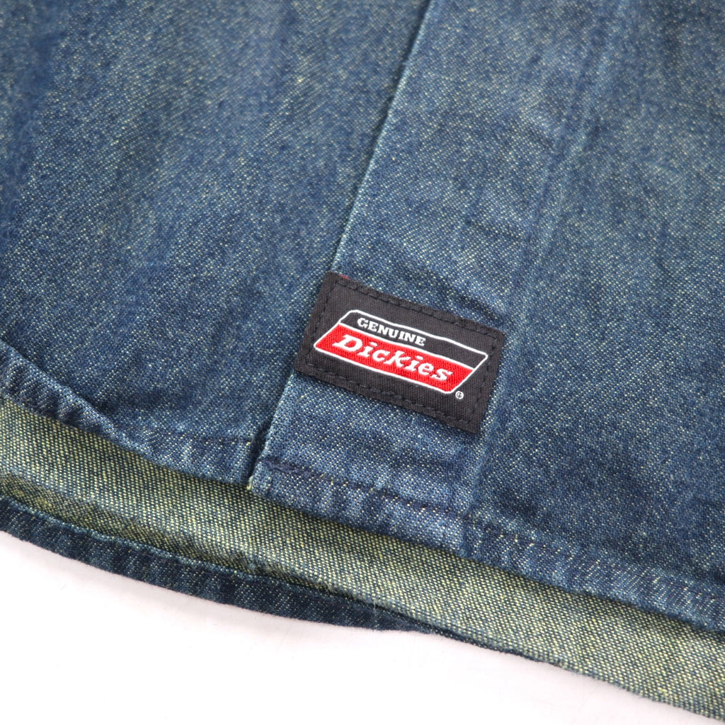 Dickies Denim Button Down Shirt 3XL Dark Indigo Blue Big Size Made in Nicaragua