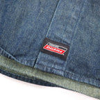 Dickies Denim Button Down Shirt 3XL Dark Indigo Blue Big Size Made in Nicaragua
