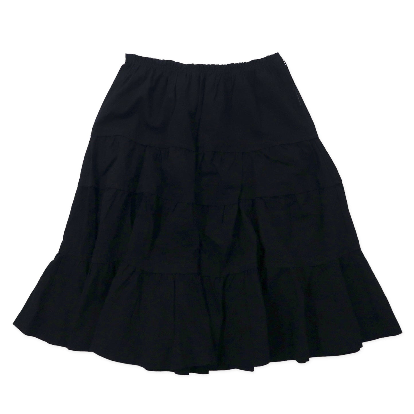 TRICOT COMME des GARCONS Frill Gather Skirt M Black Cotton TD-S003 