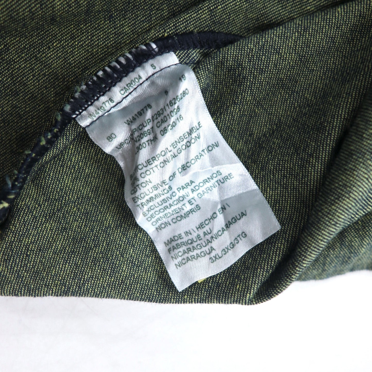 Dickies デニム ボタンダウンシャツ 3XL ダークインディゴ ブルー  ビッグサイズ ニカラグア製