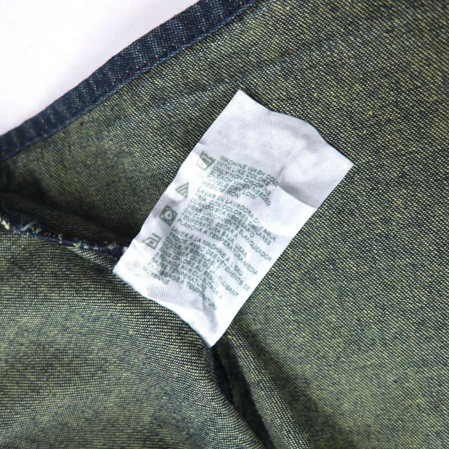 Dickies デニム ボタンダウンシャツ 3XL ダークインディゴ ブルー  ビッグサイズ ニカラグア製