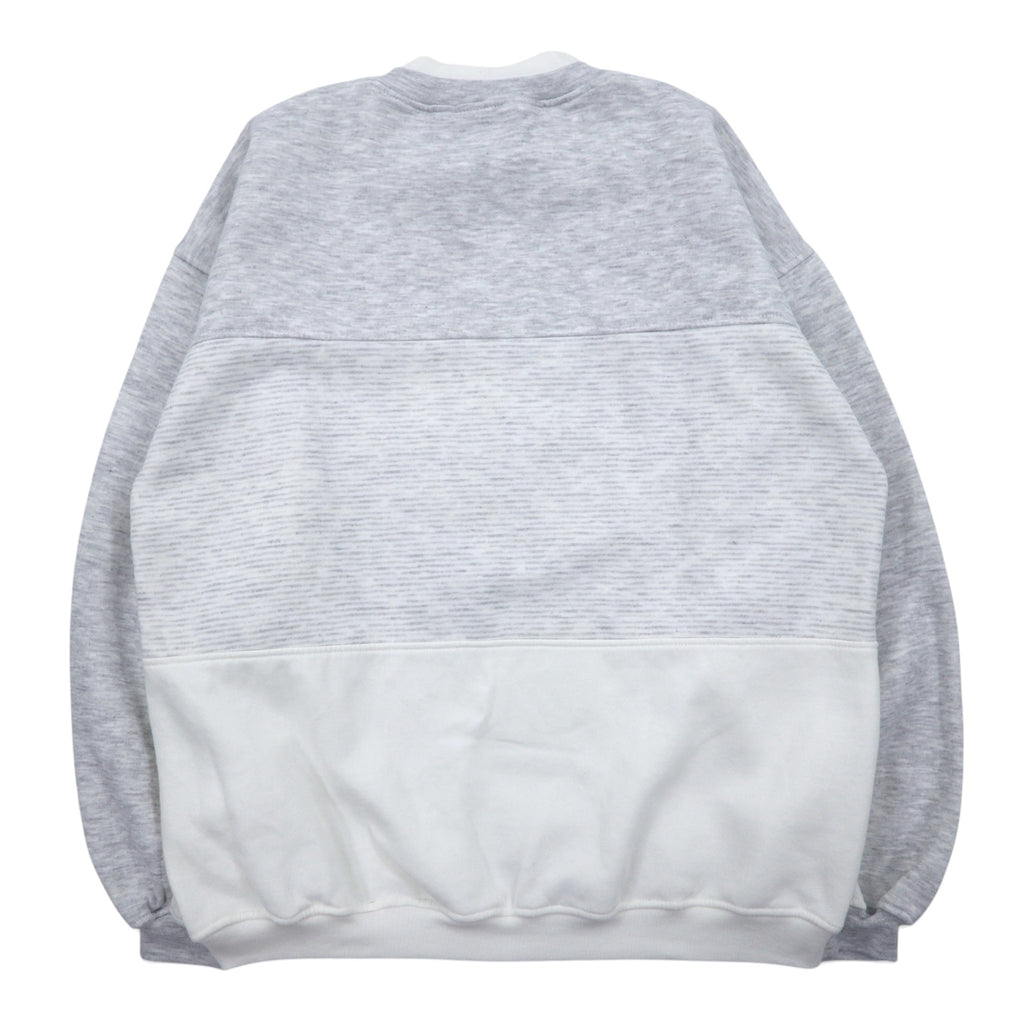 90s GEAR FOR SPORTS Printed Sweatshirt L Grey Cotton Polyester Fleece Lining STAR SHIP OCEANIC