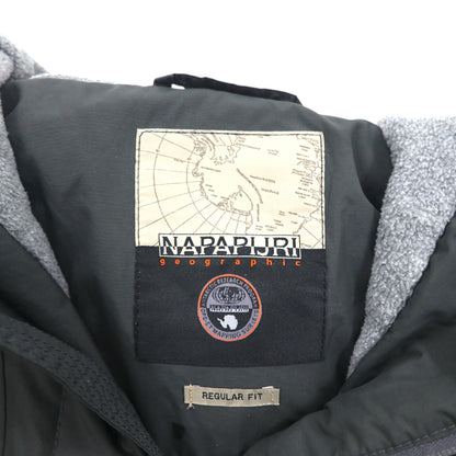 NAPAPIJRI ハーフジップ アノラックパーカー ナイロンジャケット XL グレー 裏地フリース サイドジップ スリット N0YGNJ REGULAR FIT
