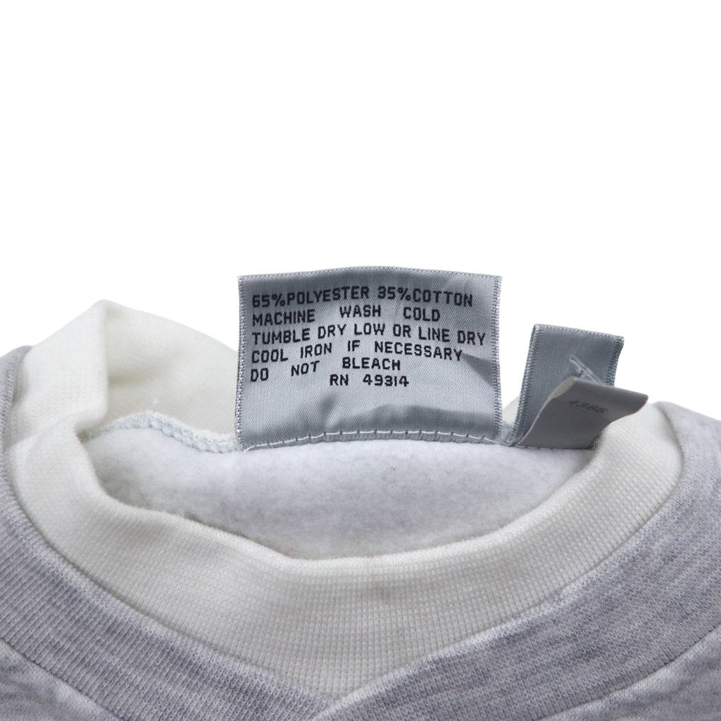 90s GEAR FOR SPORTS Printed Sweatshirt L Grey Cotton Polyester Fleece Lining STAR SHIP OCEANIC
