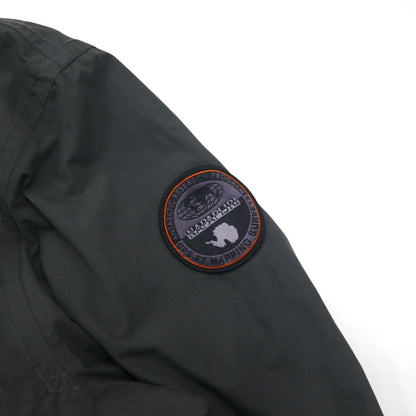 NAPAPIJRI ハーフジップ アノラックパーカー ナイロンジャケット XL グレー 裏地フリース サイドジップ スリット N0YGNJ REGULAR FIT