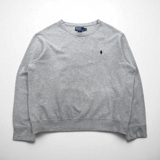 Polo by Ralph Lauren 90年代 クルーネック スウェット XL グレー 無地 スモールポニー刺繍