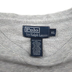 Polo by Ralph Lauren 90s Crew Neck Sweatshirt, XL, Gray, Solid Color, Small Pony Embroidery