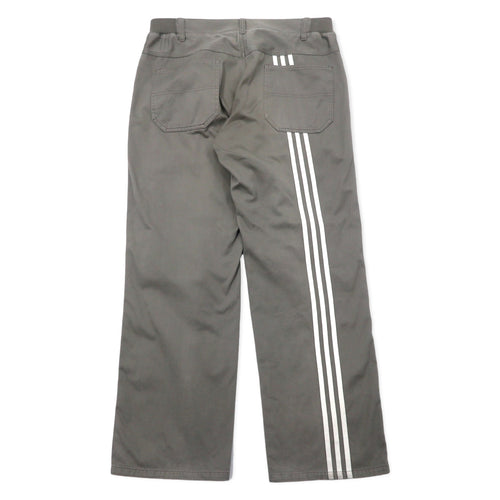 adidas 00年代 ダブルニー ダック  ワークパンツ O グレー コットン 3ストライプス