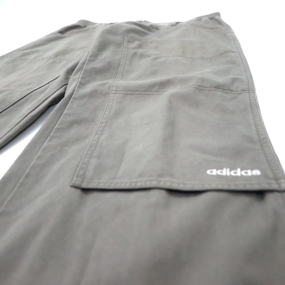 adidas 00年代 ダブルニー ダック  ワークパンツ O グレー コットン 3ストライプス