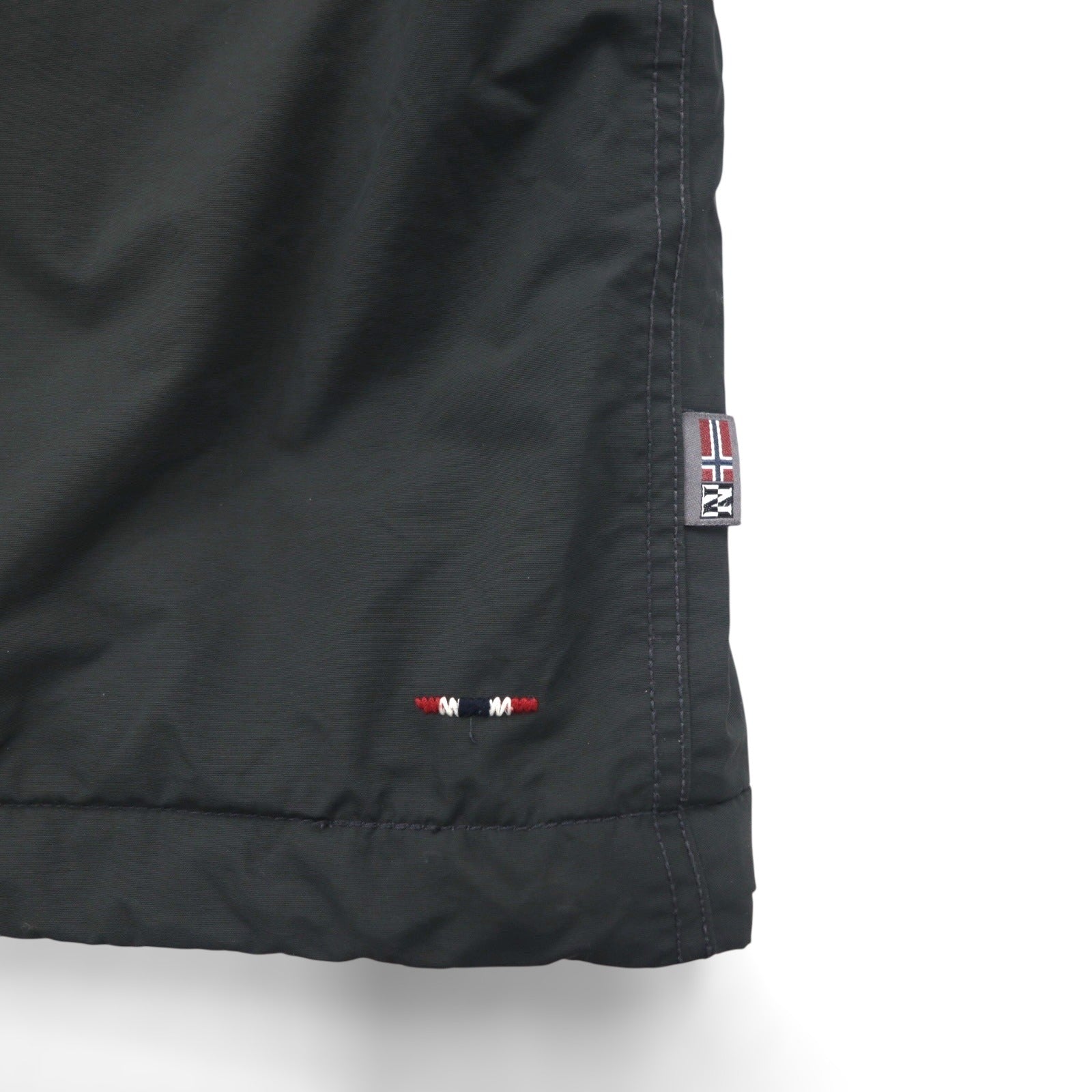 NAPAPIJRI ハーフジップ アノラックパーカー ナイロンジャケット XL グレー 裏地フリース サイドジップ スリット N0YGNJ REGULAR FIT