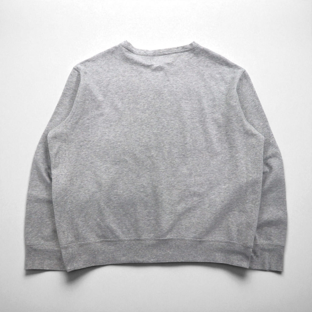 Polo by Ralph Lauren 90s Crew Neck Sweatshirt, XL, Gray, Solid Color, Small Pony Embroidery