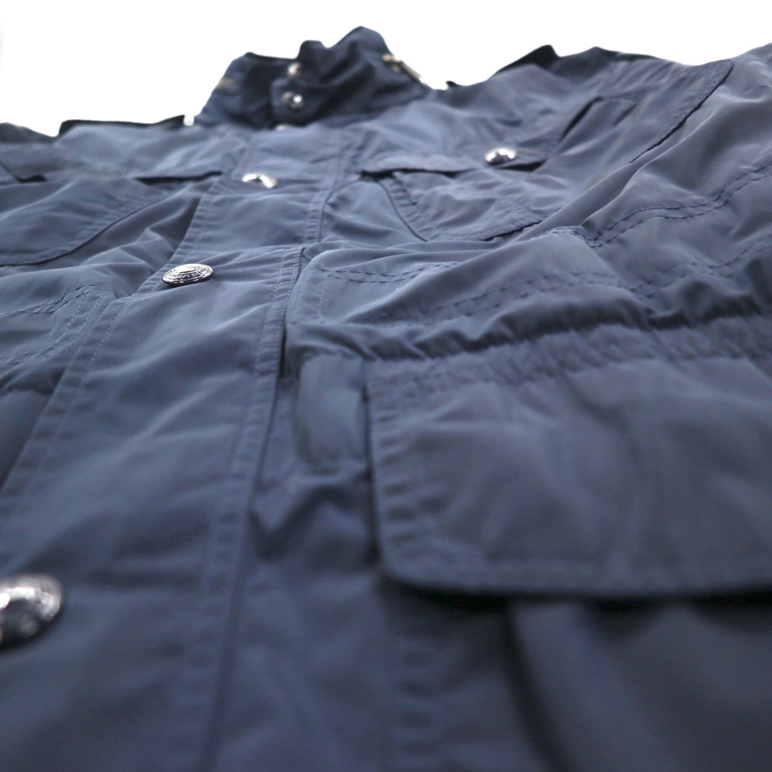 Polo Ralph Lauren Military M-65 Field Jacket, Medium, Navy, Drawcord, Hood Retractable, Double Zip