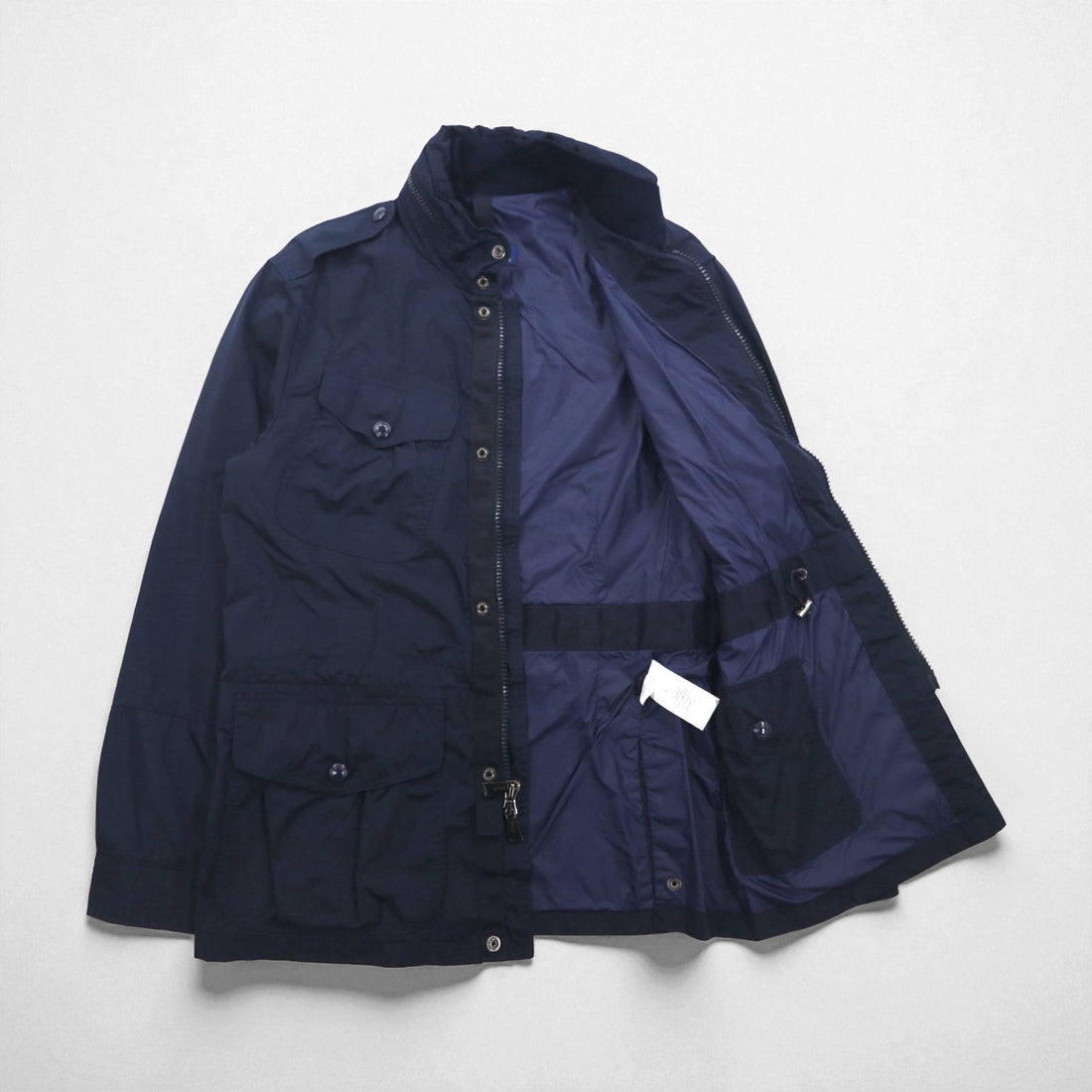 Polo Ralph Lauren Military M-65 Field Jacket, Medium, Navy, Drawcord, Hood Retractable, Double Zip
