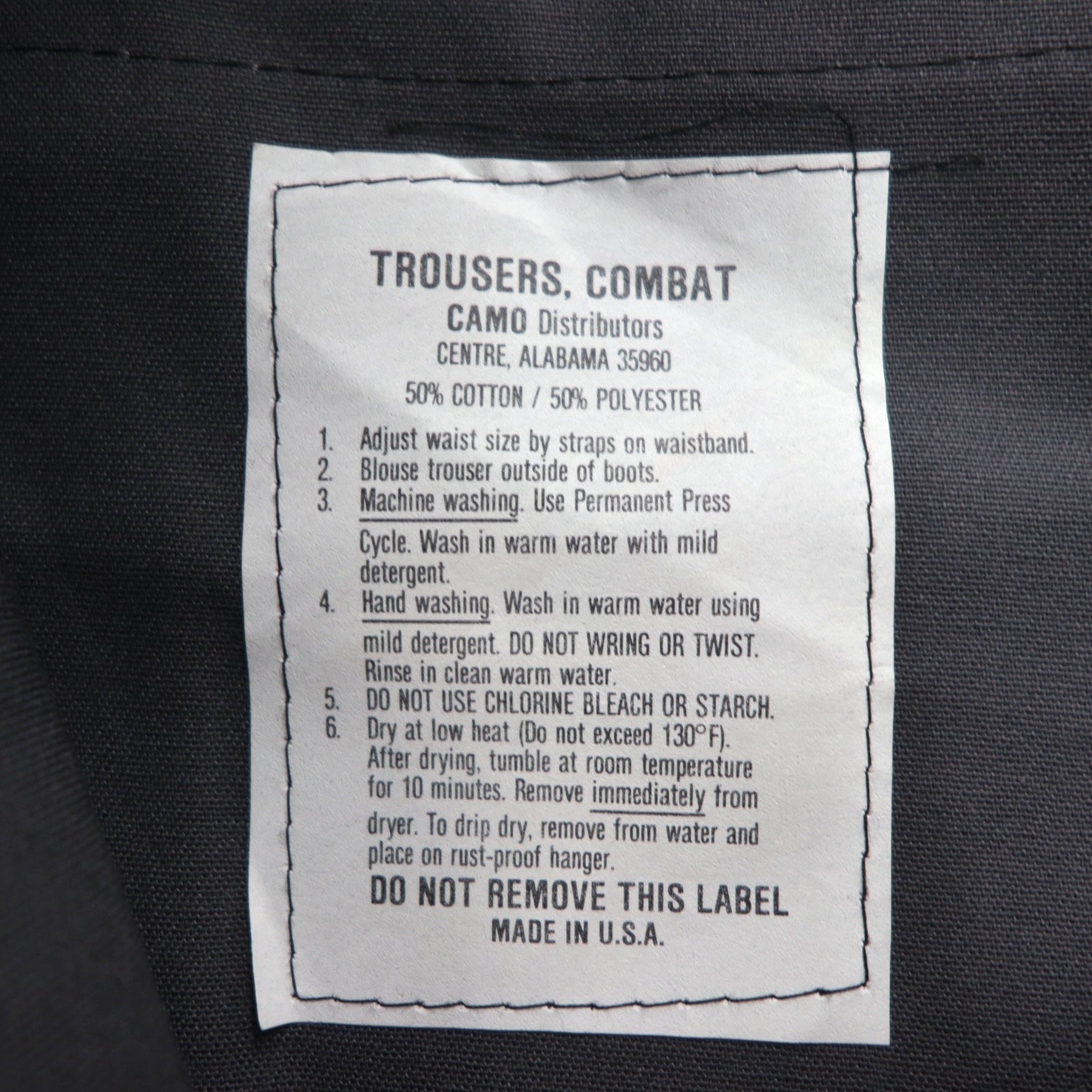 US ARMY Combat Trousers, Ripstop Cargo Pants, Size M, Black, Military Style, 8415-01-084-1713