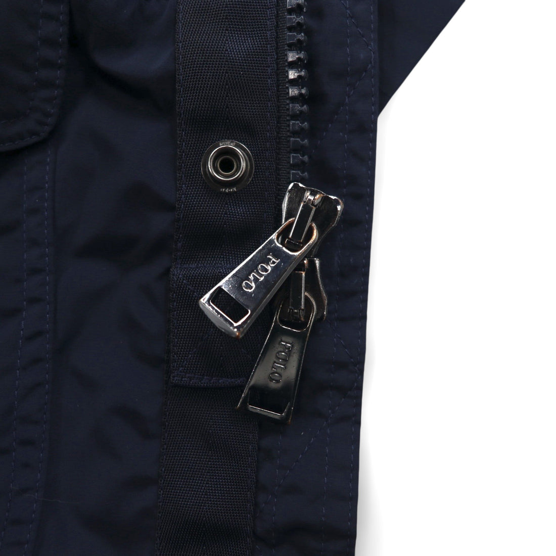Polo Ralph Lauren Military M-65 Field Jacket, Medium, Navy, Drawcord, Hood Retractable, Double Zip