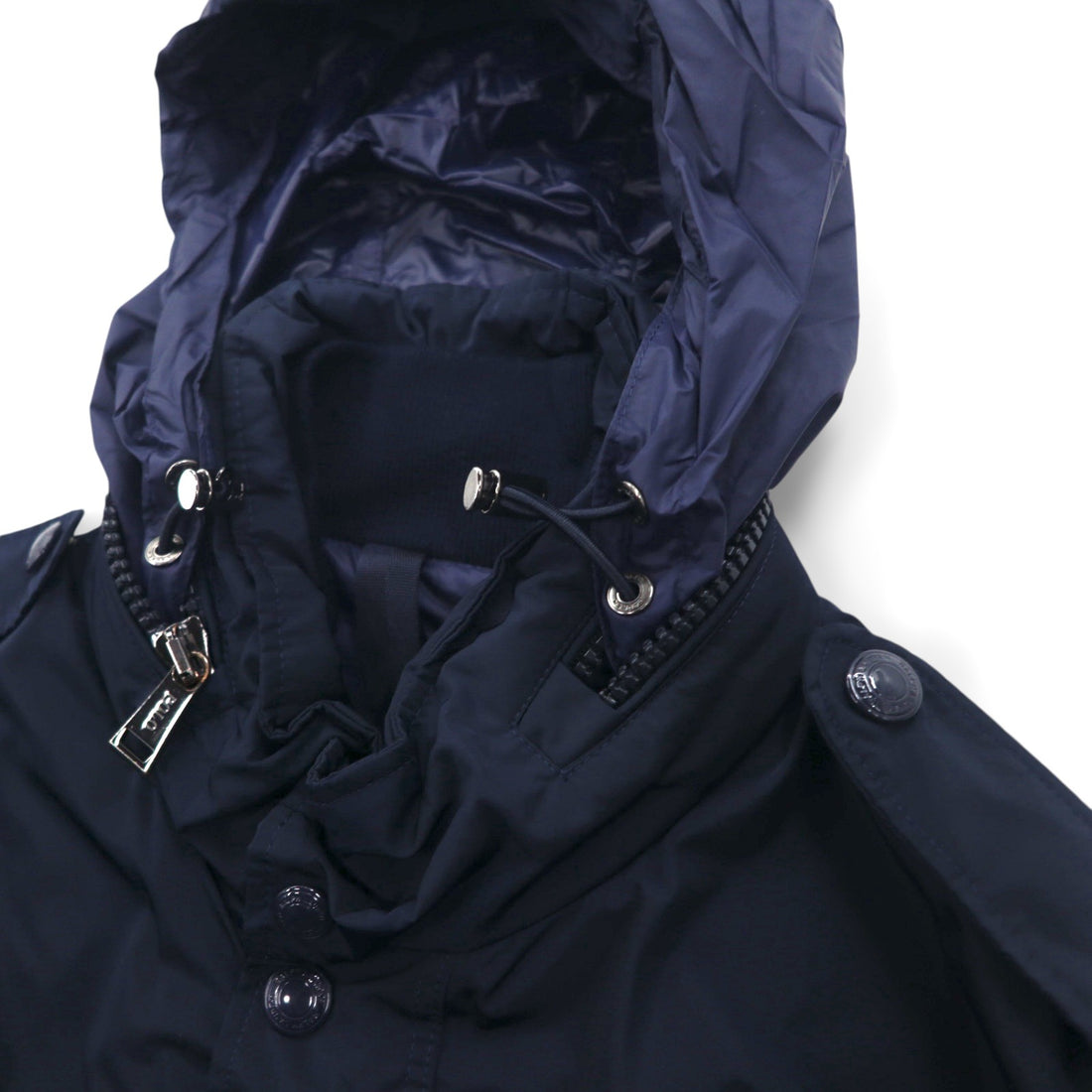 Polo Ralph Lauren Military M-65 Field Jacket, Medium, Navy, Drawcord, Hood Retractable, Double Zip