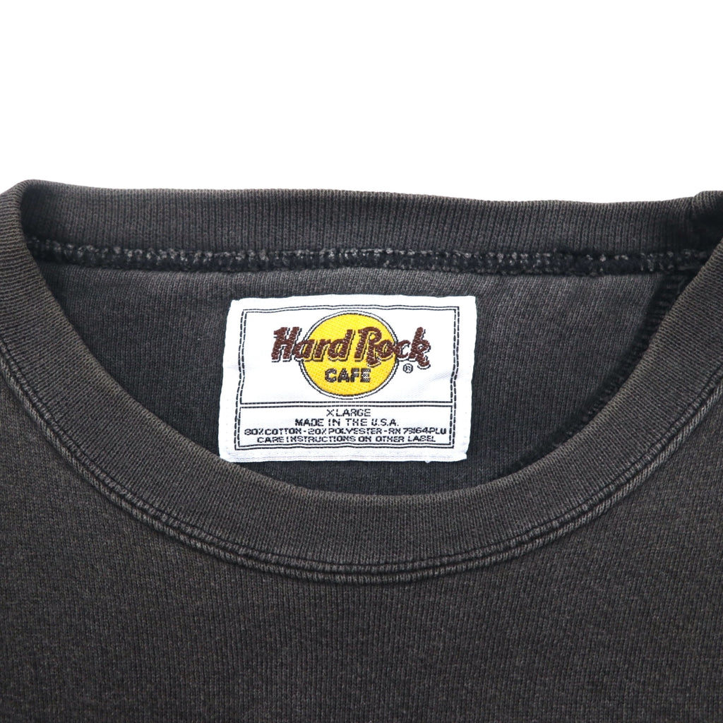Hard Rock CAFE 90s USA Made Sweatshirt XL Black Cotton Logo Embroidery MYRTLE BEACH