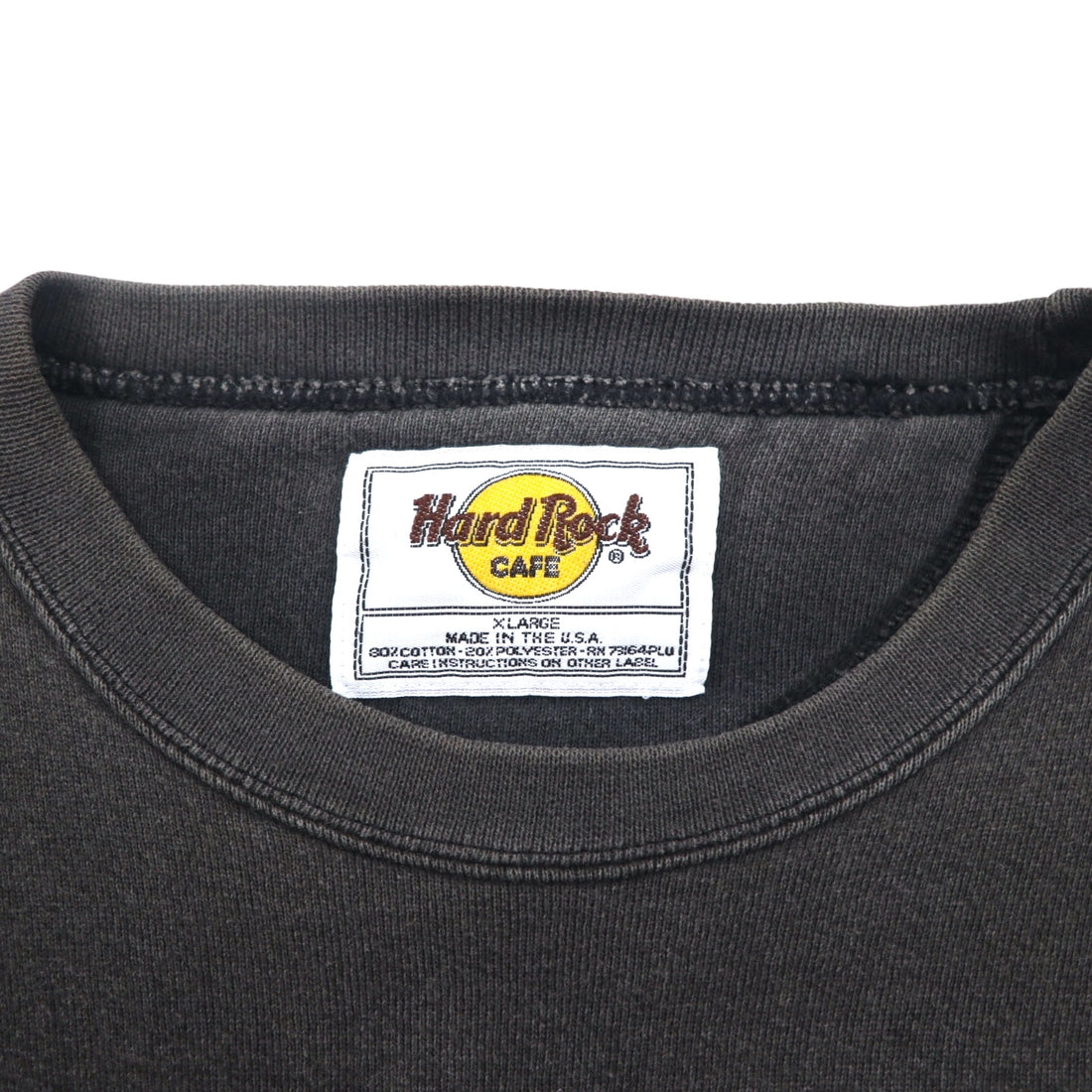 Hard Rock CAFE 90s USA Made Sweatshirt XL Black Cotton Logo Embroidery MYRTLE BEACH