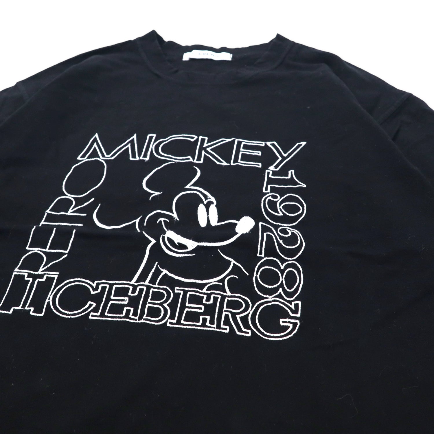 Iceberg x Disney Character T-Shirt XL Black Cotton Mickey Mouse