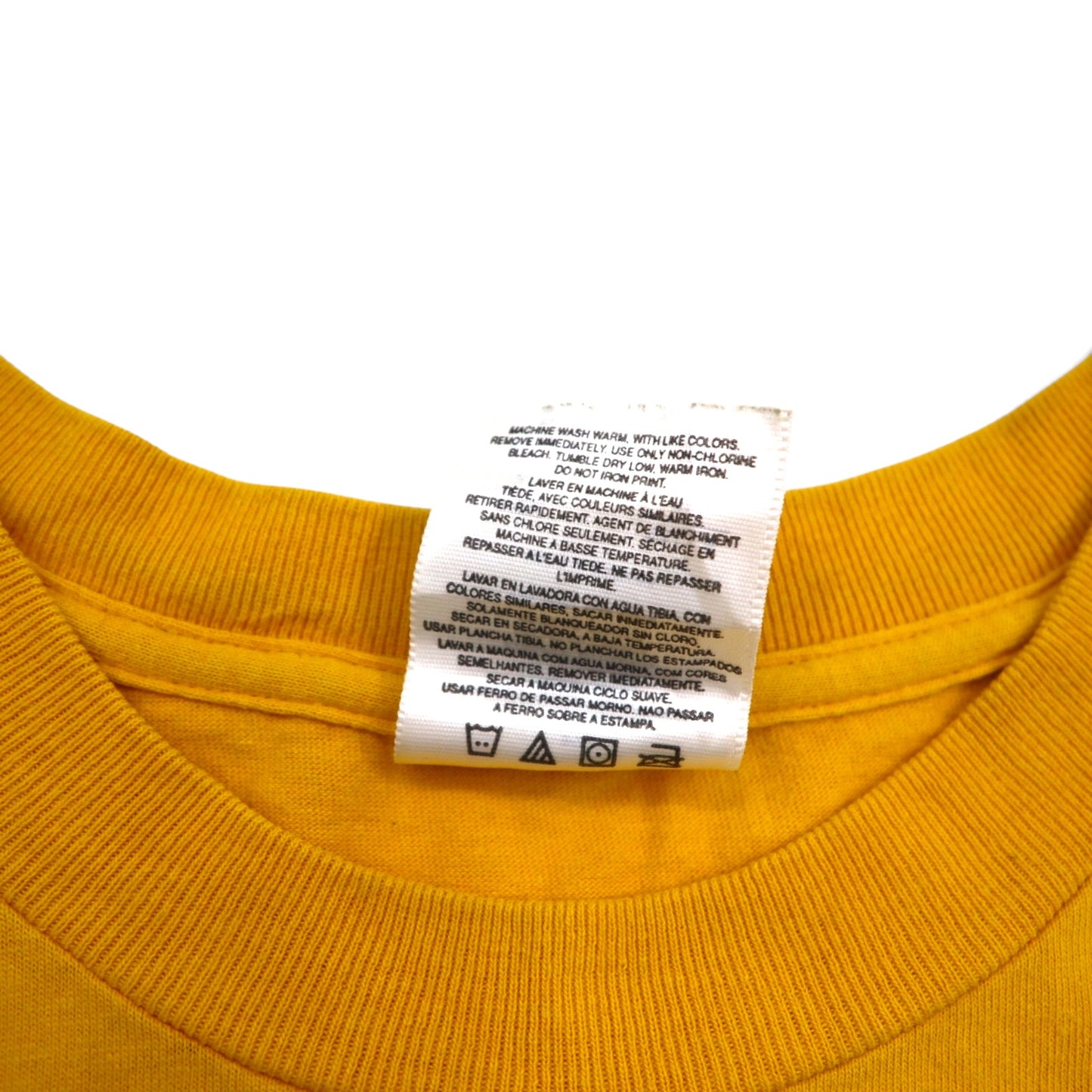 adidas カナダ製 00年代 3ストライプ ロゴプリント Tシャツ XL イエロー コットン