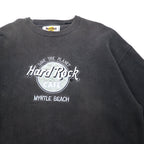 Hard Rock CAFE 90s USA Made Sweatshirt XL Black Cotton Logo Embroidery MYRTLE BEACH