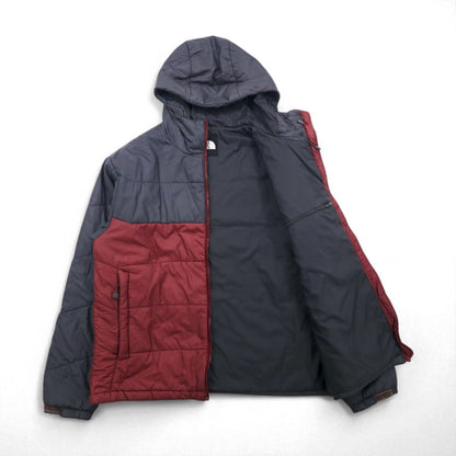 THE NORTH FACE プリマロフト PRIMALOFT 中綿 ジャケット フーディー L グレー ボルドー バイカラー ナイロン